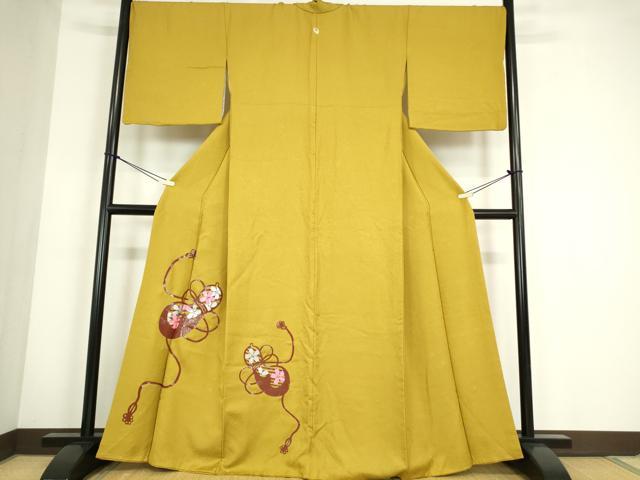 長閑やかさ屋御召しもの●晴れ晴れしい色留袖 匏に桜 銀彩 正絹 珠玉 DABC3783az