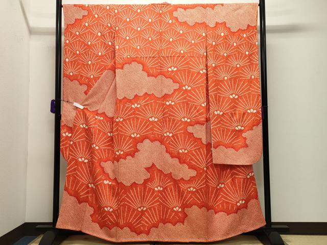 平和屋着物●豪華振袖　総絞り　雲取り松文　正絹　逸品　CABD9139gh｜平和屋