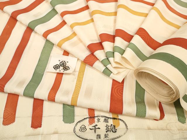 長閑やかさ屋御召しもの●打ち立てる460年・千總 小紋 布切れ 着尺 抜け道 証紙付き添い人 珠玉 未当て嵌める DABD7427zzz