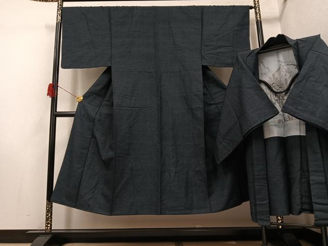 長閑やかさ屋御召しもの●成人男性 御召しもの 合奏団 120亀甲 正絹 珠玉 AABH5377ph