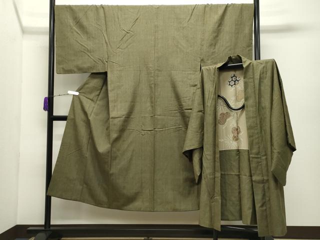 長閑やかさ屋御召しもの●成人男性 紬 合奏団 絣文様 正絹 珠玉 CABD9166gh