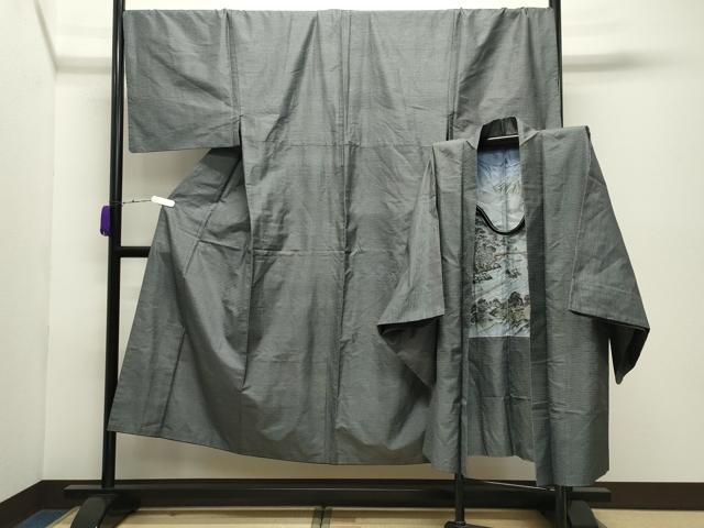 長閑やかさ屋御召しもの●成人男性 発祥地大島紬 合奏団 100亀甲 総端っこ キングサイズ 正絹 珠玉 CABD9176gh
