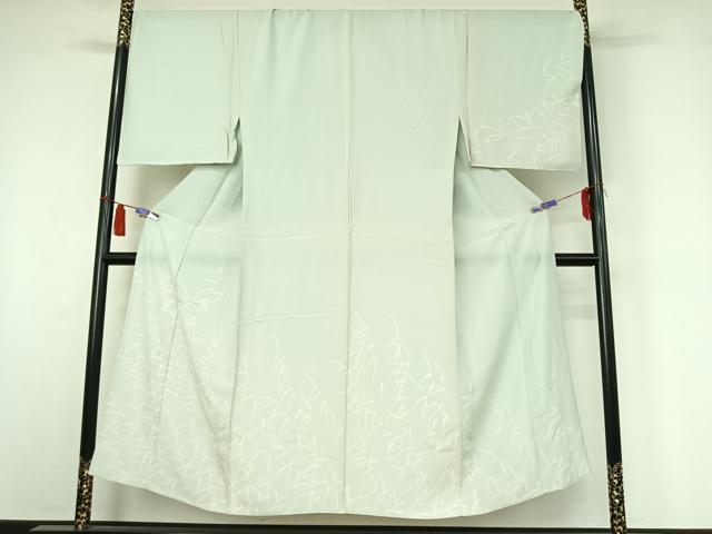 長閑やかさ屋御召しもの▽成人男性 短い訪問着 単衣 草葉文 キングサイズ 正絹 珠玉 AABI4675jh