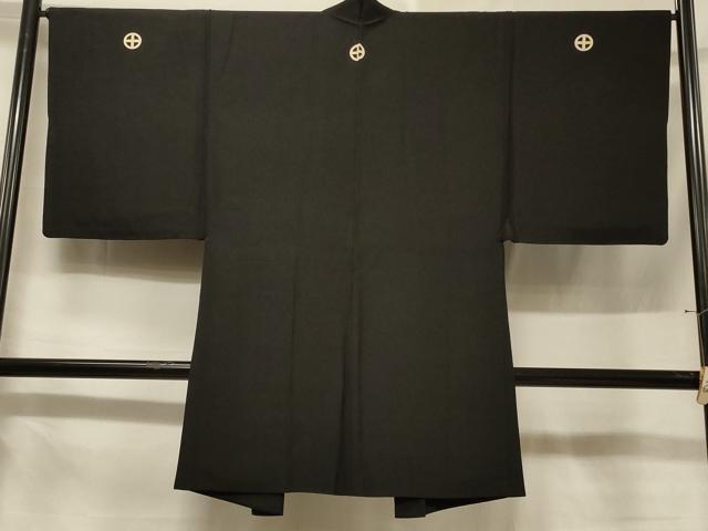 平和屋着物＃男性　長羽織　黒紋付き　羽裏：風景文　正絹　逸品　CABF1283in｜平和屋 28,600円