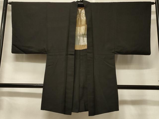 平和屋着物＃男性　長羽織　黒地　正絹　逸品　CABF1287in｜平和屋 23,400円