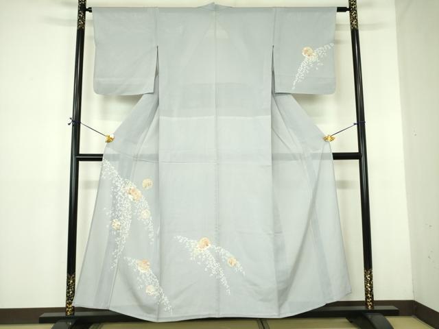 長閑やかさ屋御召しもの＊夏物 短い訪問着 絽 雪輪花文 金彩 正絹 珠玉 DABE1407op