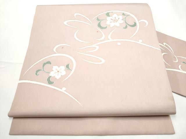 平和屋着物●塩瀬　九寸名古屋帯　花兎　金彩　正絹　逸品　CABF5289hy｜平和屋