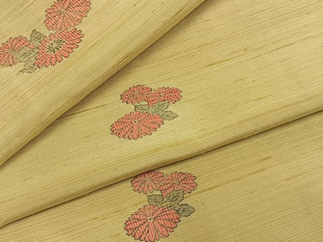 平和屋着物●上質な紬　総刺繍　草花文　鈴乃屋扱い　正絹　逸品　AABH4881fy｜平和屋