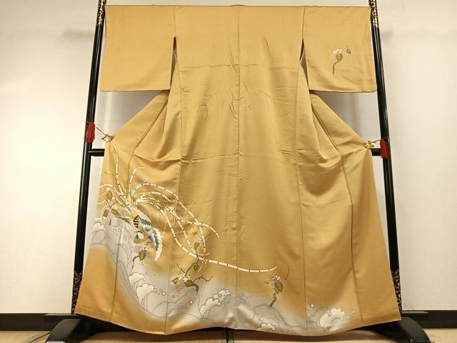 平和屋着物●訪問着 友禅 刺繍 花鳥文 暈し染め 金銀彩 正絹 逸品 AABH4888fy|平和屋