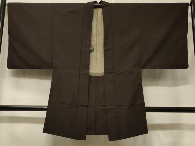 平和屋着物#男性 長羽織 赤墨色 正絹 逸品 CABF1343in|平和屋