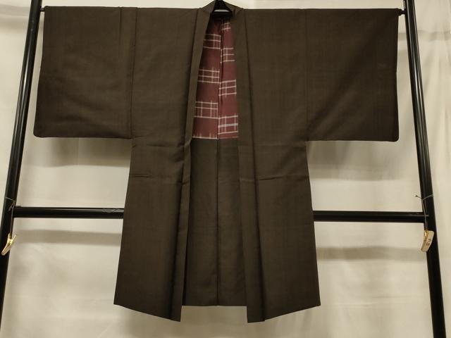 平和屋着物＃男性　長羽織　紬地　霞文　正絹　逸品　CABF1350in｜平和屋 20,800円