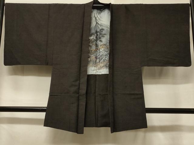平和屋着物＃男性　羽織　紬地　黒橡色　正絹　逸品　CABF1351in｜平和屋 26,000円
