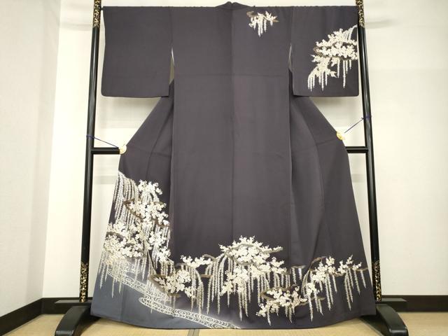 平和屋着物●訪問着　総刺繍　流水枝垂れ桜文　金糸　正絹　逸品　AABH7114ck｜平和屋 42,120円