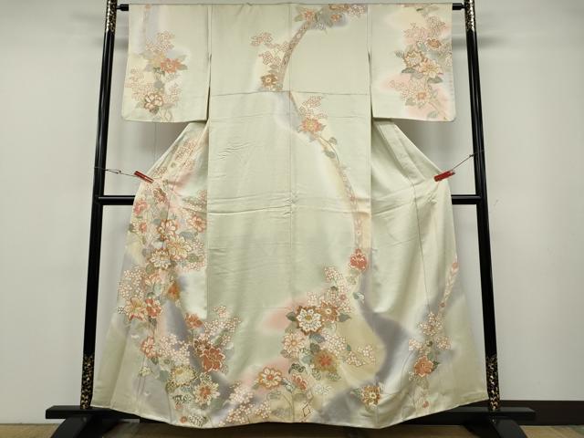平和屋着物●訪問着 駒刺繍 熨斗花文 暈し染め 金彩 正絹 逸品 CABF3312ut|平和屋