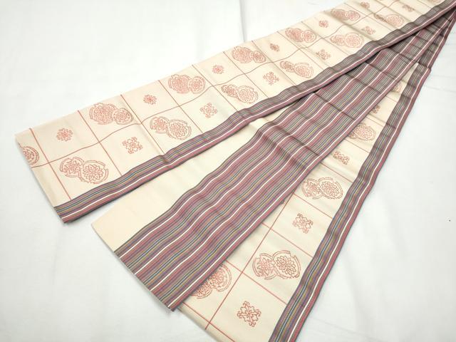 平和屋着物●本場筑前博多織　両面　半幅帯　舞花間道　正絹　逸品　CABF5360hy｜平和屋