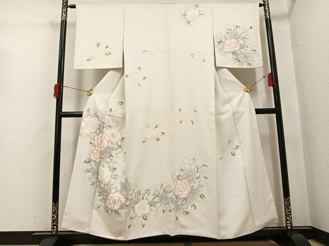長閑やかさ屋御召しもの●短い訪問着 ろうけつ染め 被子植物文 暈し染め 正絹 珠玉 AABH6873ph