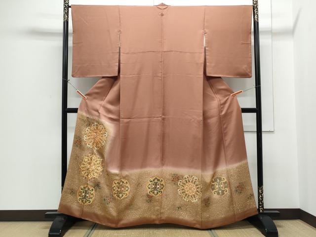 平和屋着物●豪華色留袖 駒刺繍 正倉院花文 暈し染め 金銀彩 正絹 逸品 CABH3987th|平和屋