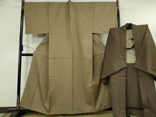 長閑やかさ屋中央局●御前上等 成人男性 御召しもの 合奏団 キングサイズ 長羽織 羽裏・利巧さ 生壁色×黒いこと 珠玉 未当て嵌める DZAB6580kh6