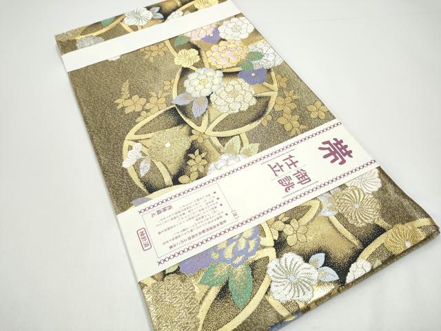 長閑やかさ屋お召しもの●六通柄袋帯 七宝花文 現ナマ糸 正絹 珠玉 CABG9025hy