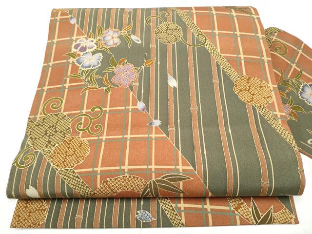 平和屋着物●全通柄　九寸名古屋帯　花丸文　金彩　正絹　逸品　CABF8709hy｜平和屋