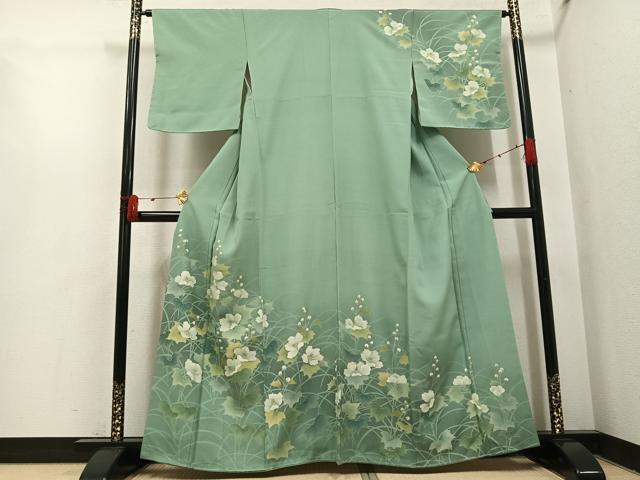 平和屋着物●訪問着 草花文 暈し染め 金彩 正絹 逸品 AABI0600ph|平和屋