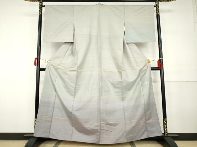 平和屋着物●京の名門　じゅらく謹製　訪問着　紬地　漢方草木染　霞文　正絹　逸品　AABH3718cs｜平和屋