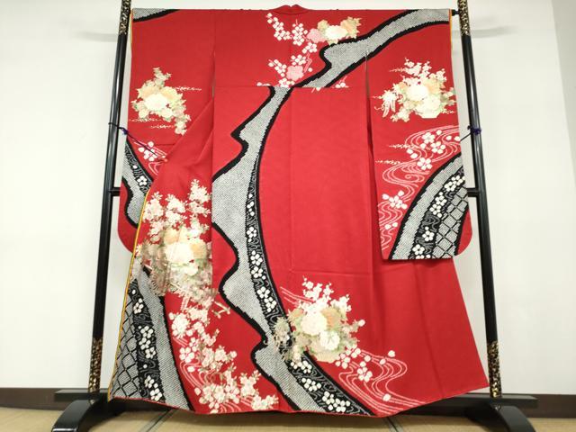 長閑やかさ屋御召しもの●華燭の典ファッションデザイナー・桂由美 振袖 絞り 割れ易い文 現ナマ彩 正絹 珠玉 DABD9276ud