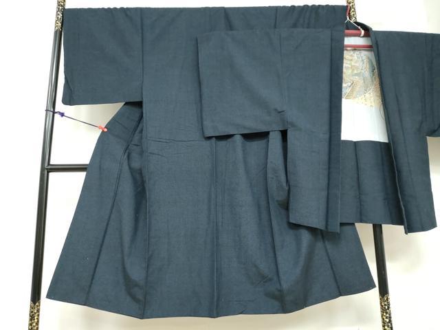 長閑やかさ屋御召しもの●成人男性 紬 合奏団 濃藍色 キングサイズ 正絹 珠玉 DABD9342ud