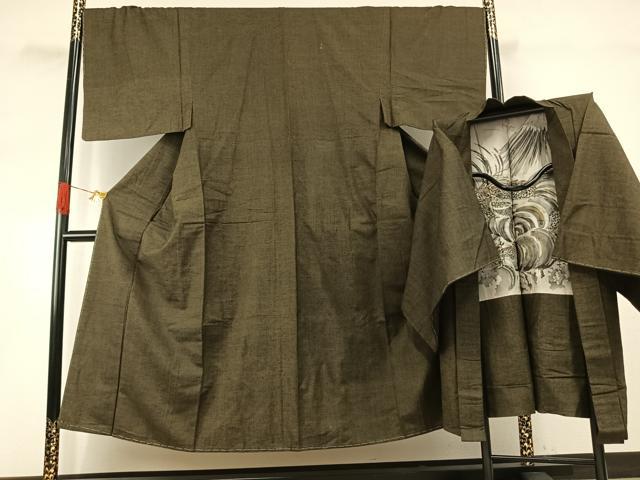 長閑やかさ屋お召しもの●成人男性 紬 合奏団 霞文 正絹 珠玉 未当て嵌める AABH4756fy