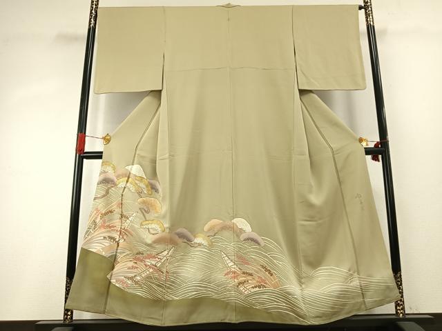 平和屋着物●豪華色留袖　友禅　作家物　枝松文　暈し染め　金彩　正絹　逸品　AABH4758fy｜平和屋