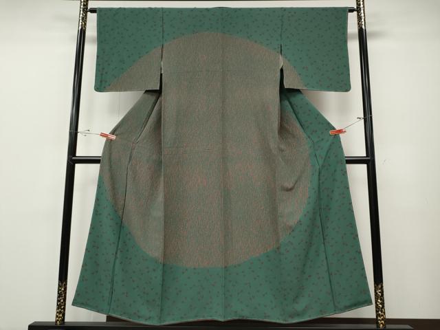 長閑やかさ屋御召しもの●短い訪問着 吉祥被子植物文 正絹 珠玉 CABE6969ut