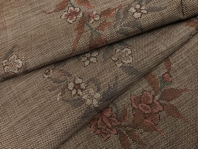 平和屋着物●本場大島紬　カタス9マルキ　草花文　正絹　逸品　AABI6316ph｜平和屋