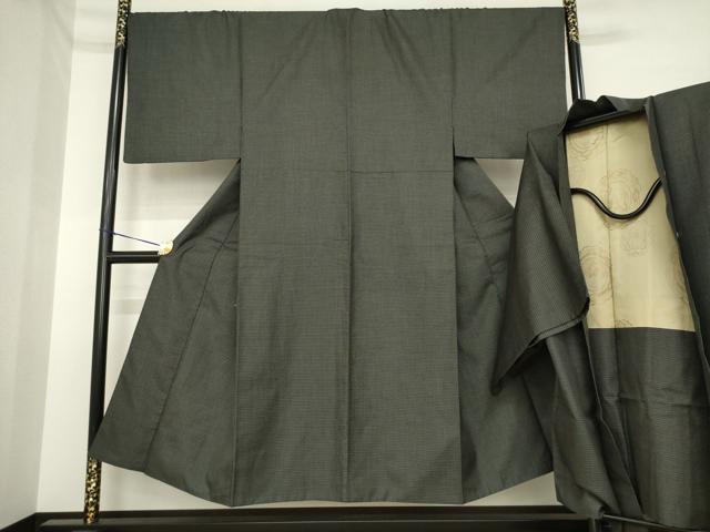 長閑やかさ屋お召しもの●成人男性 紬 合奏団 亀甲柄 大丸取りまわし 正絹 珠玉 AABI6951ck