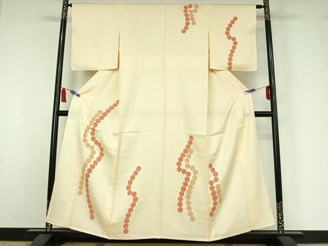 平和屋着物▽訪問着 単衣 刺繍 舞花文 正絹 逸品 AABI7017jh|平和屋