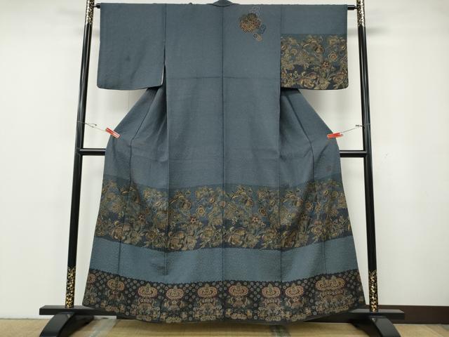 平和屋着物●前田仁仙 仁仙更紗 訪問着 銀通し地 正絹 逸品 CABG5375ut|平和屋