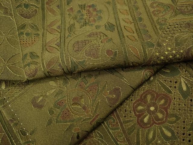 平和屋着物●上質な小紋 総刺繍 切嵌吉祥花文 正絹 逸品 CABG5380ut|平和屋
