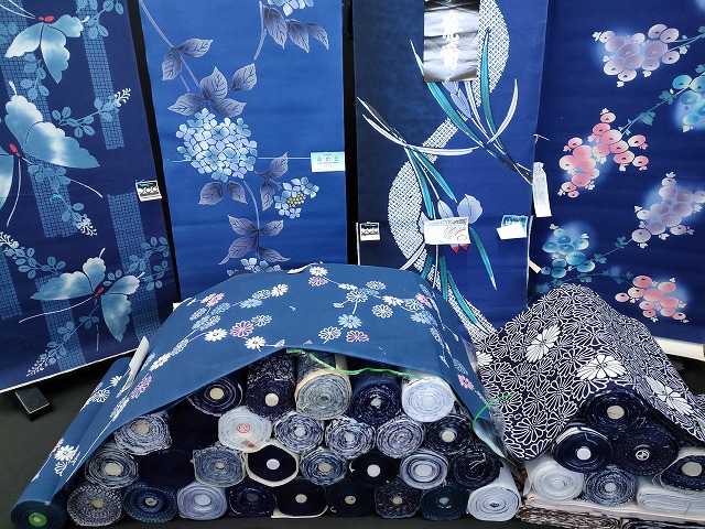 長閑やかさ屋中央局■浴衣織り地 まとめて 45点 蝶 花柄 アジサイ kansai 山本寛斎 ゆめのまち 四季の花木染 みそぎ染 など 総べて未当て嵌める ppp3811