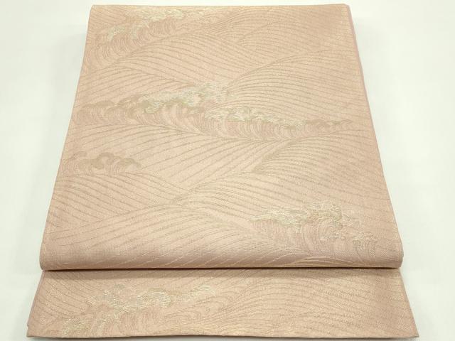 長閑やかさ屋お召しもの＊夏物 六通柄袋帯 立波文 金糸 正絹 珠玉 CABG7556rv