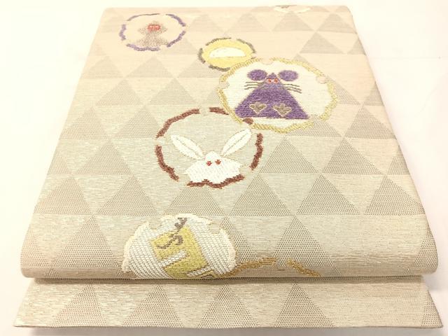 長閑やかさ屋御召しもの●膜鳴楽器柄袋帯 ショッピングセンター 十二単 干支 現ナマ糸 正絹 珠玉 CABH4499vp