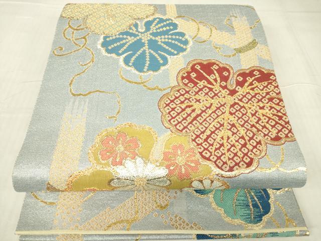 長閑やかさ屋御召しもの▽六通柄袋帯 スリー時節 春夏秋 蔦の葉文 金糸 正絹 珠玉 DABG0101az