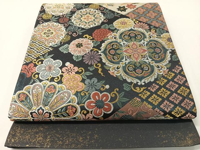 平和屋着物●西陣　京藝謹製　六通柄袋帯　唐織　上品織　飛鶴吉祥菱花文　金糸　品質証明書・証紙付き　正絹　逸品　未使用　CABG7934vp｜平和屋