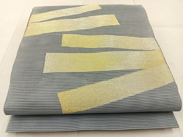長閑やかさ屋お召しもの＊夏物 膜鳴楽器柄袋帯 絽綴れ 横段文 現ナマ糸 正絹 珠玉 BAAX6042hj