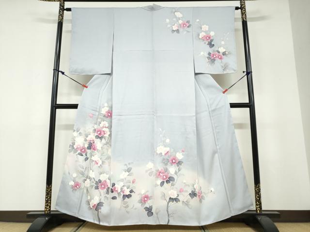 平和屋着物●訪問着　花鳥文　暈し染め　反端付き　正絹　逸品　未使用　DABF1531ud｜平和屋