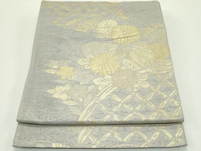 長閑やかさ屋御召しもの＊夏物 六通柄袋帯 玉す静止 籬秋草文 金糸 正絹 珠玉 CABG7253rv