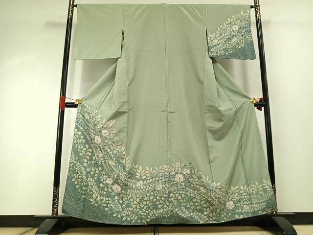 平和屋着物●本場大島紬　染大島　訪問着　辻が花　絞り　正絹　逸品　AABI1536fy｜平和屋