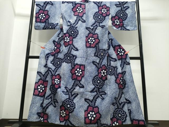 平和屋着物&there4;夏物　浴衣　有松鳴海絞り　芝草花文　綿　逸品　CABJ0147ng｜平和屋