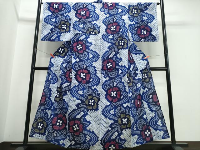 平和屋着物&there4;夏物　浴衣　有松鳴海絞り　流水花文　綿　逸品　CABJ0152ng｜平和屋