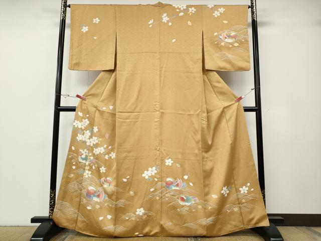 平和屋着物●訪問着　流水鴛鴦花文　金彩　正絹　逸品　CABG5232ut｜平和屋
