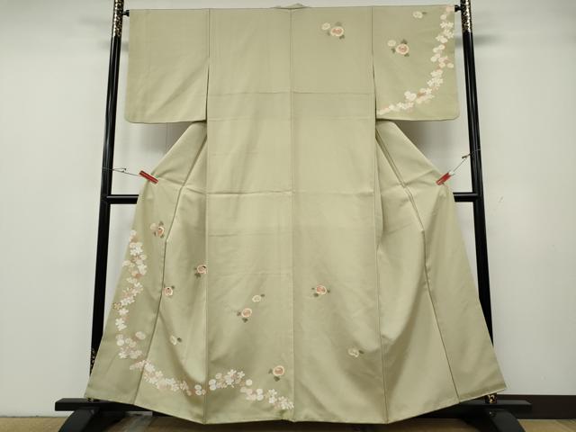 平和屋着物●訪問着 駒刺繍 万寿菊 舞花文 金彩 正絹 逸品 CABG5243ut|平和屋