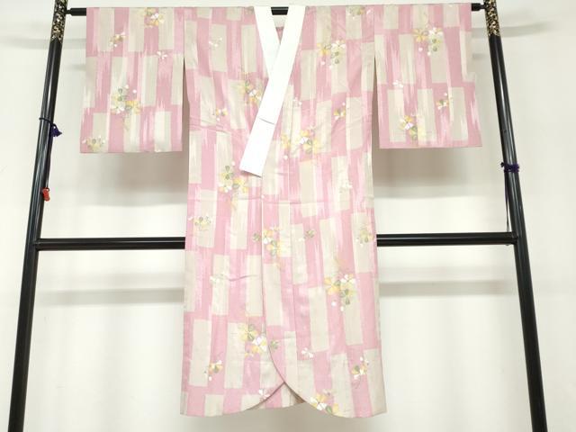 長閑やかさ屋御召しもの●長襦袢 無双仕立てもの 被子植物文 秋桜 全ての存在 洗える御召しもの DABD9870ud